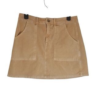 American Eagle Mustard Corduroy Mini Skirt  Button Front Mid-Rise Sz M Boho Fall